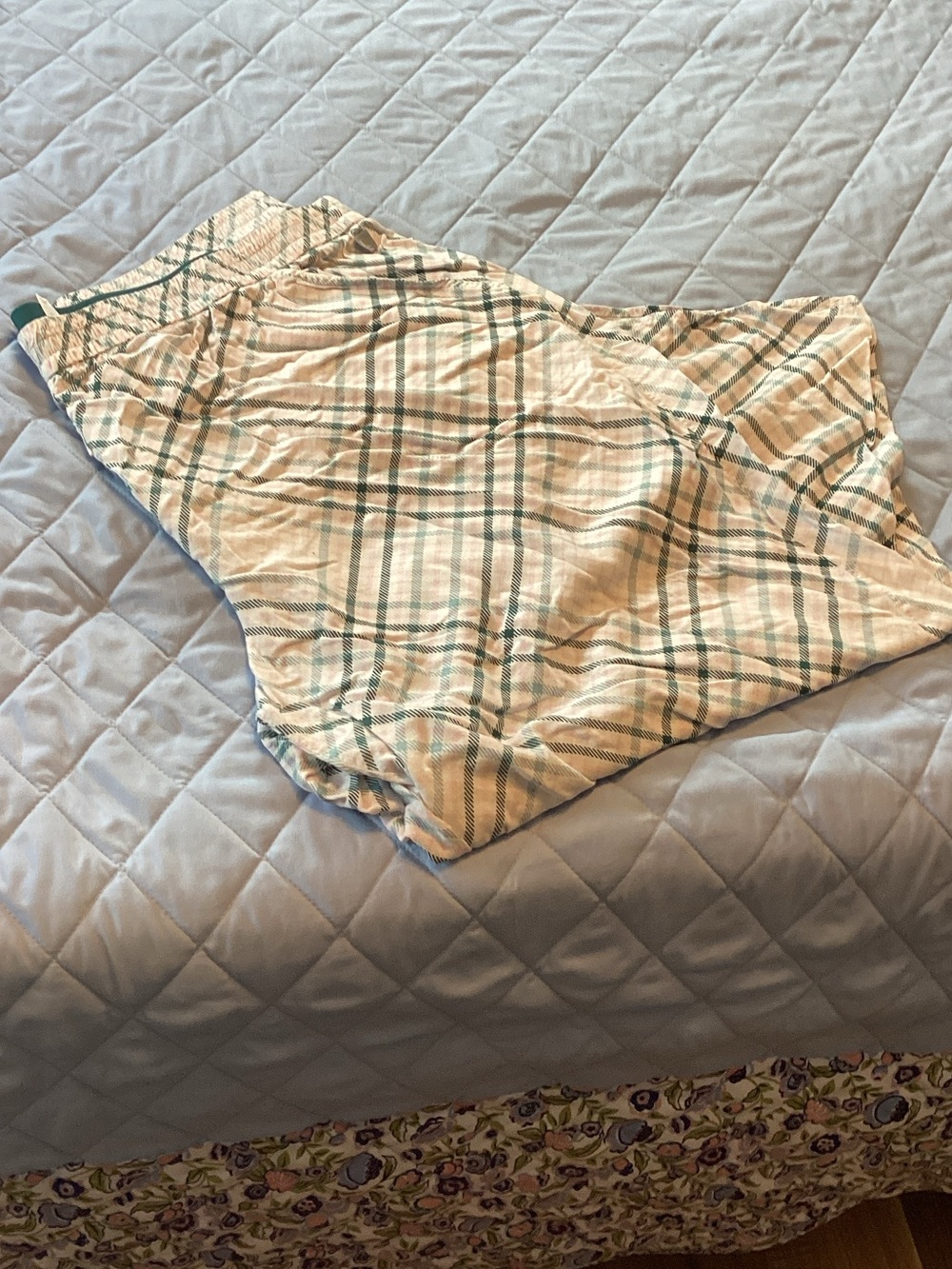 Cacique wide leg pajama pants with Green & pink Stripes